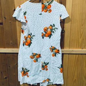 Medium White summer dress / cover up with oranges.